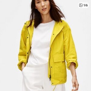 Eileen Fisher Neon Yellow hooded windbeaker